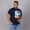 Men Plus Size Graphic Print Round Neck T-shirt