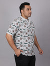 Men Plus Size Floral Printed Polo T-shirt