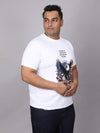 Men Plus Size Graphic Print Round Neck T-shirt