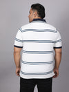 Men Plus Size Polo Stripe T-shirt-2086