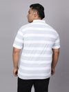 Men Plus Size Polo Stripe T-shirt