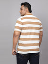 Men Plus Size Polo Stripe T-shirt