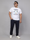 Men Plus Size Print Round Neck T-shirt-2521