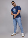 Men Plus Size Graphic Print Round Neck T-shirt