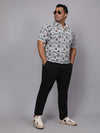 Men Plus Size Floral Printed Polo T-shirt