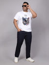 Men Plus Size Graphic Print Round Neck T-shirt
