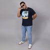 Men Plus Size Graphic Print Round Neck T-shirt