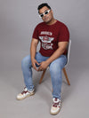 Men Plus Size Graphic Print Round Neck T-shirt