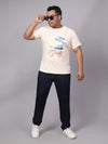 Men Plus Size Graphic Print Round Neck T-shirt